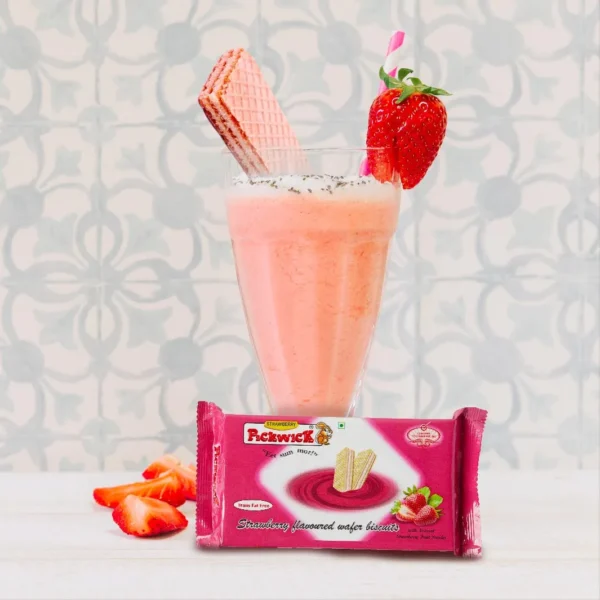 Strawberry Flavoured Wafer Biscuits - 60gms