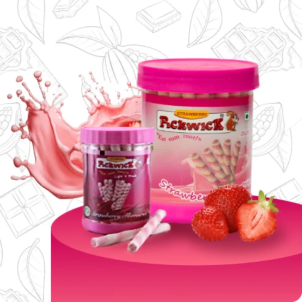 Strawberry Wafer Rolls 300gms Jar